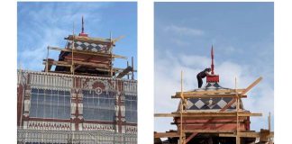 На здании Летнего клуба Дворянского собрания в Рязани смонтировали купол со шпилем